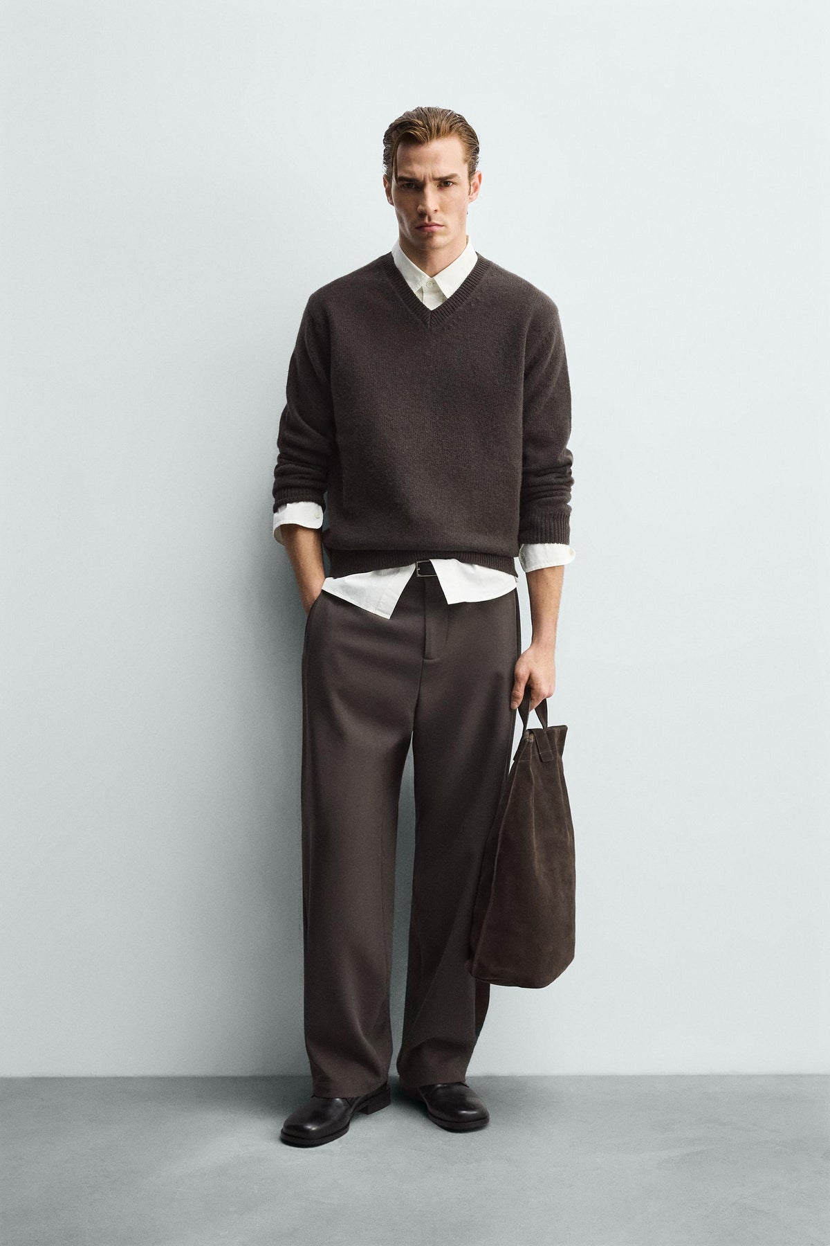 RELAXED FIT PLEATED TROUSERS - Image 1