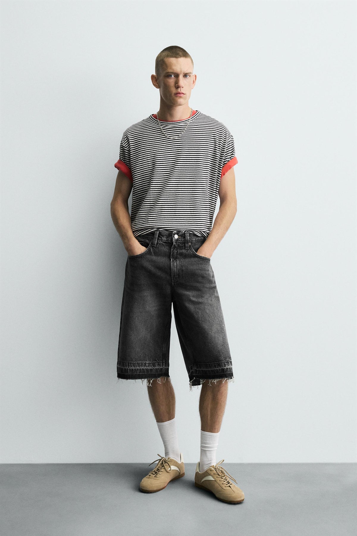 BAGGY FIT DENIM BERMUDA SHORTS - Image 1