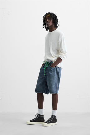 STRAIGHT-LEG DENIM BERMUDA SHORTS - Image 4
