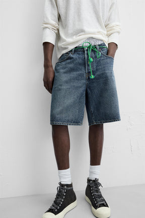 STRAIGHT-LEG DENIM BERMUDA SHORTS - Image 5