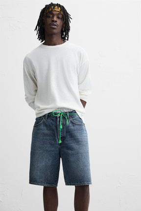 STRAIGHT-LEG DENIM BERMUDA SHORTS - Image 6