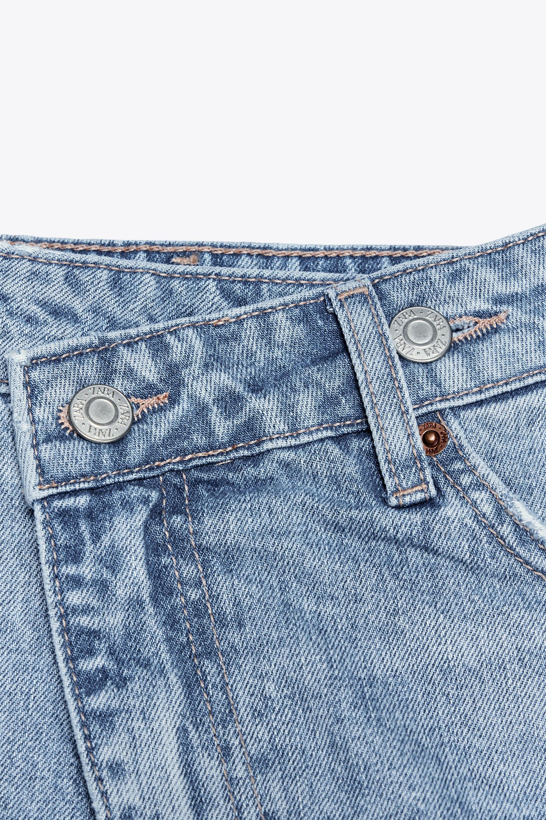 Hochgeschnittene Jeans-Bermudas