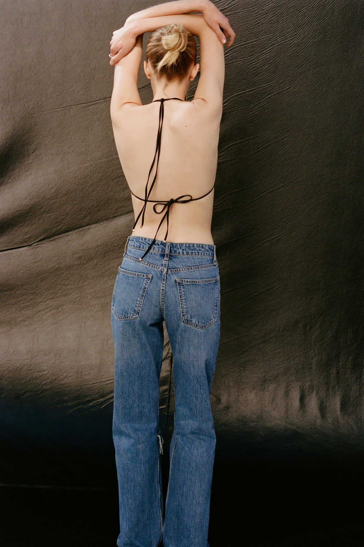 Weitbeinige Jeans mit mittelhohem Bund