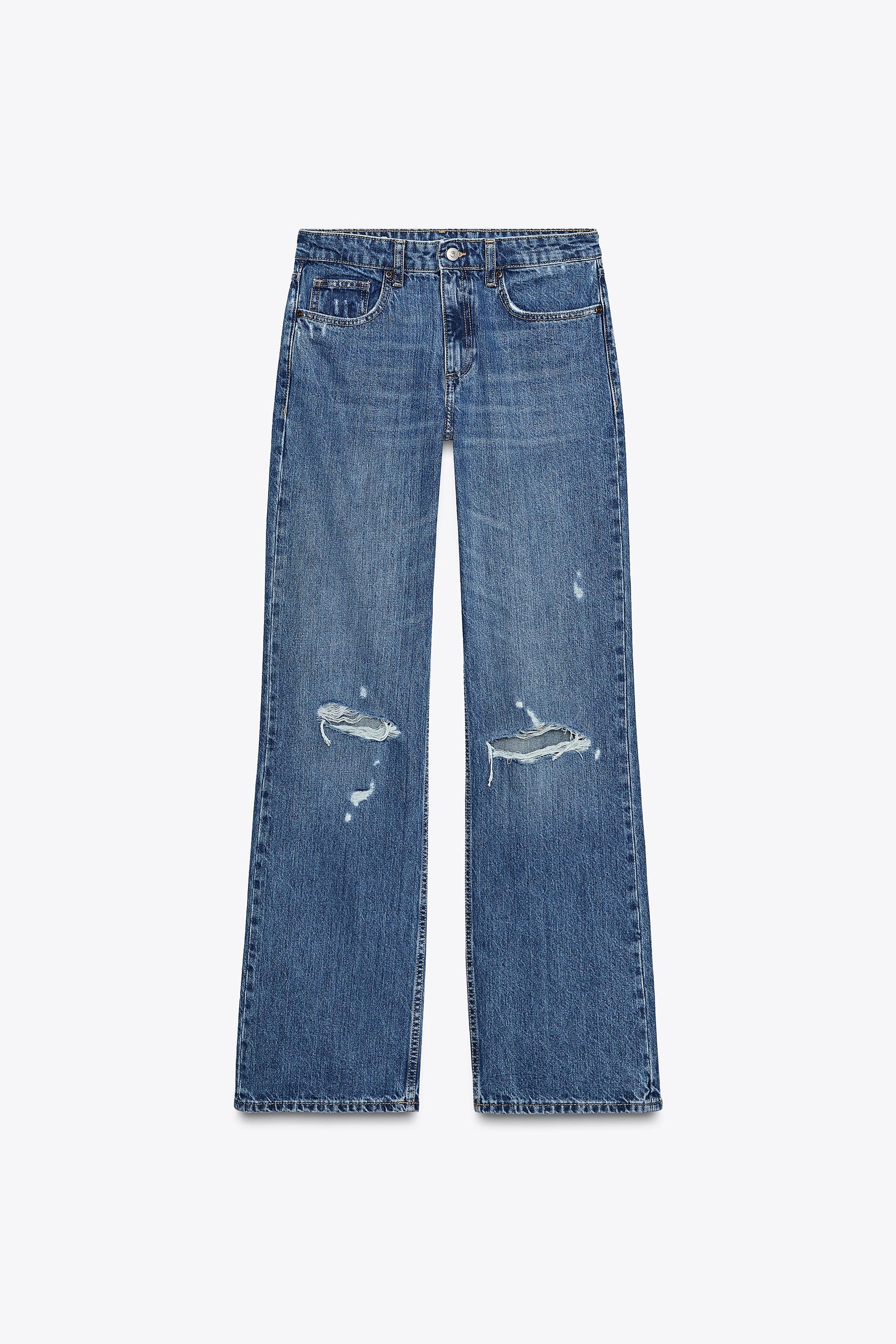 Weitbeinige Jeans mit mittelhohem Bund