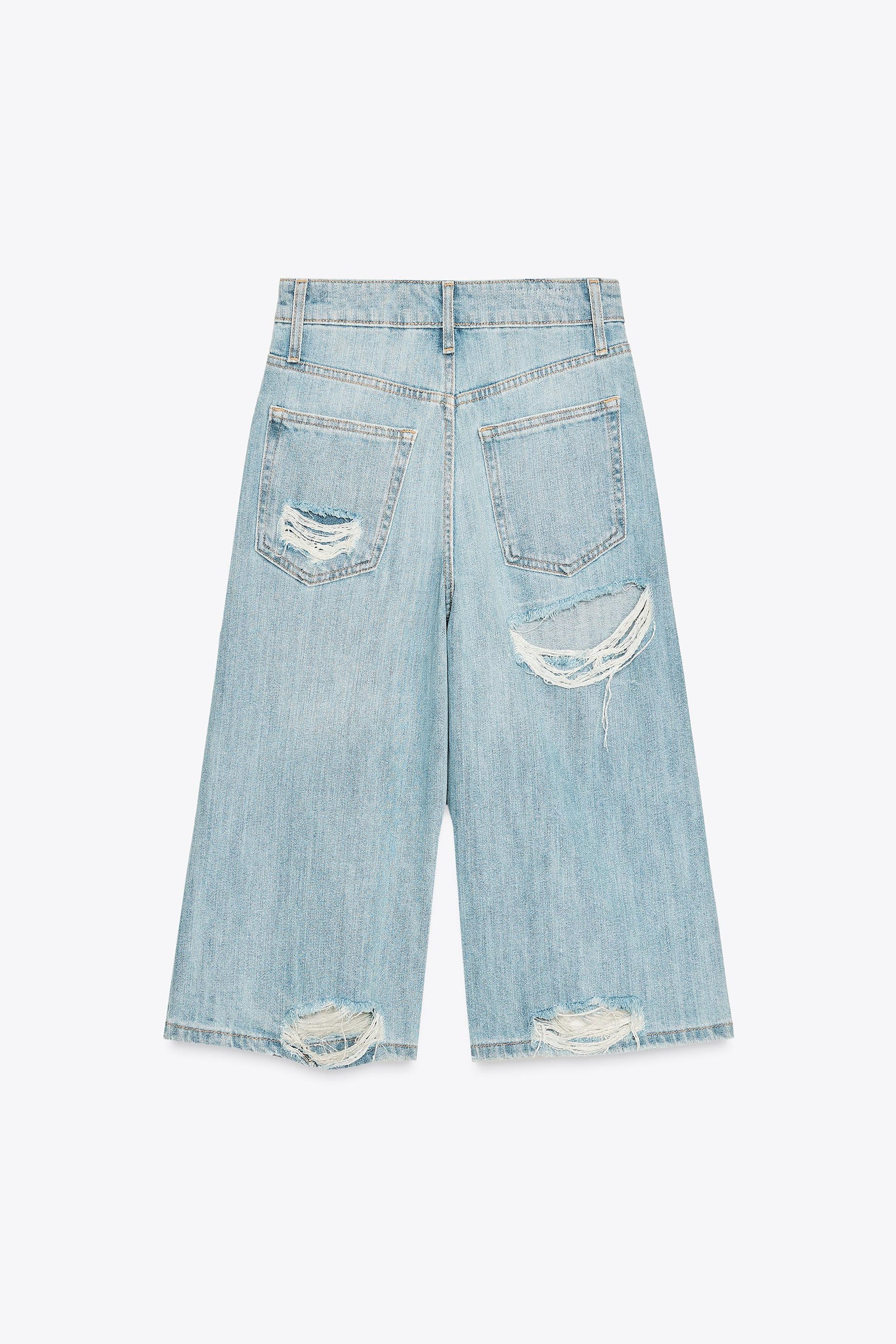 Zerrissene Jeans-Bermudashorts
