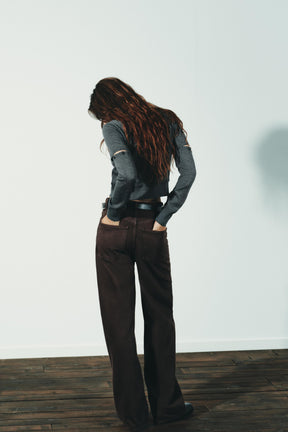 High-Waist-Jeans mit weitem Bein