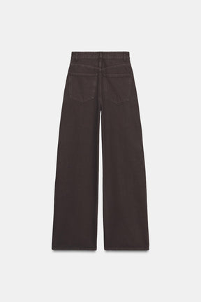 High-Waist-Jeans mit weitem Bein