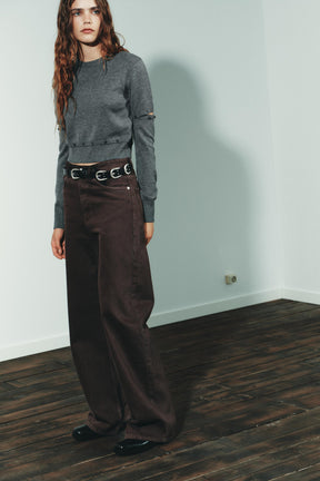 High-Waist-Jeans mit weitem Bein