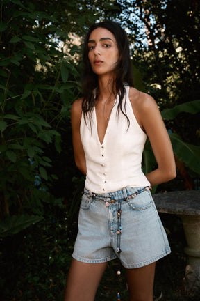 Mom-Shorts mit mittelhohem Bund