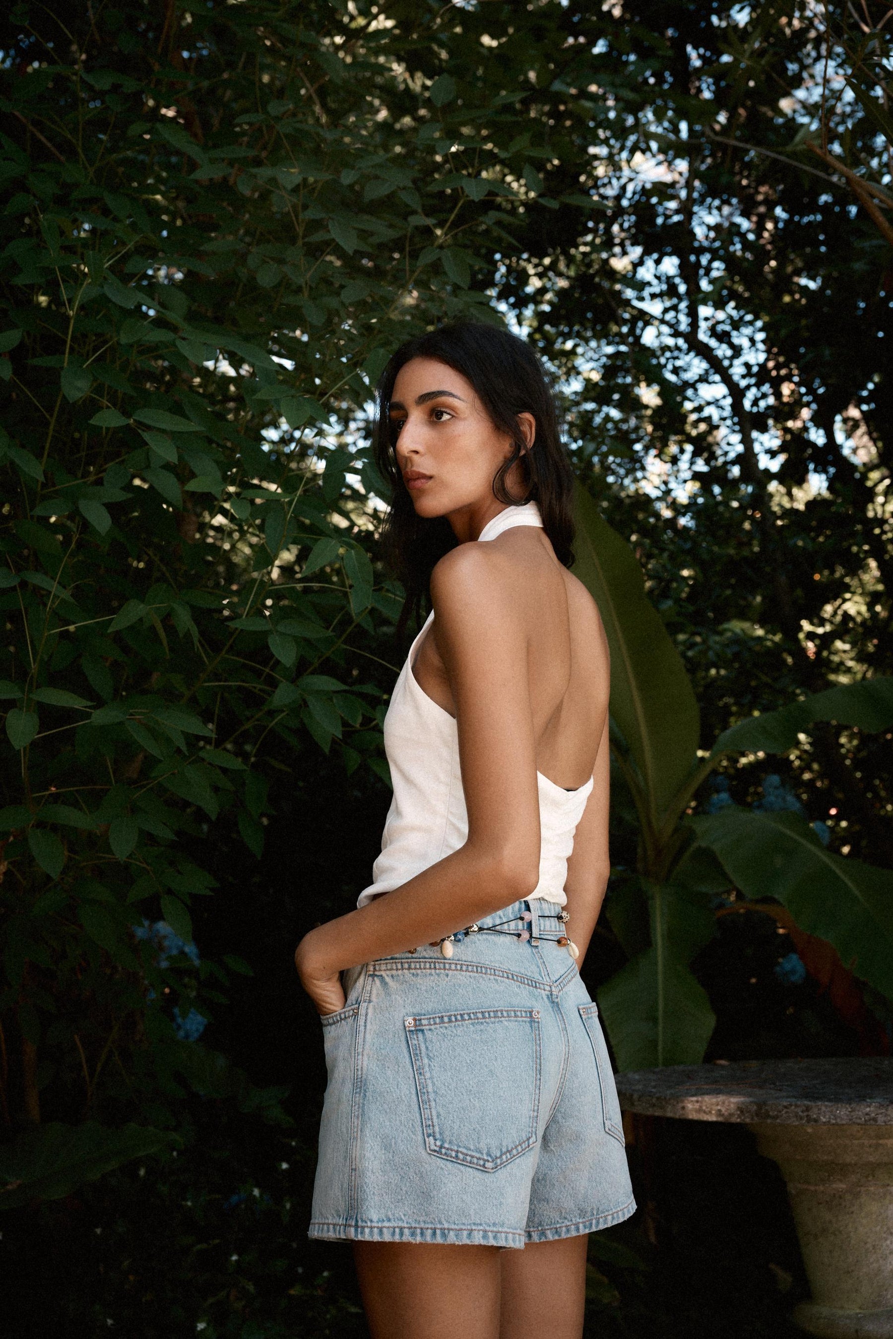 Mom-Shorts mit mittelhohem Bund