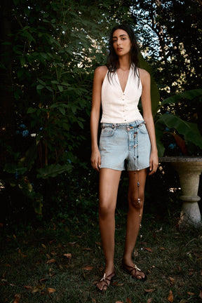 Mom-Shorts mit mittelhohem Bund