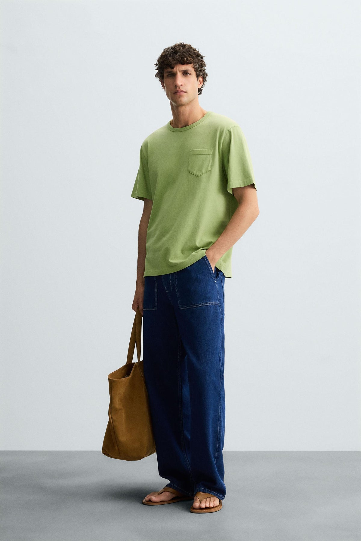 WASHED T-SHIRT WITH POCKET - Image 1