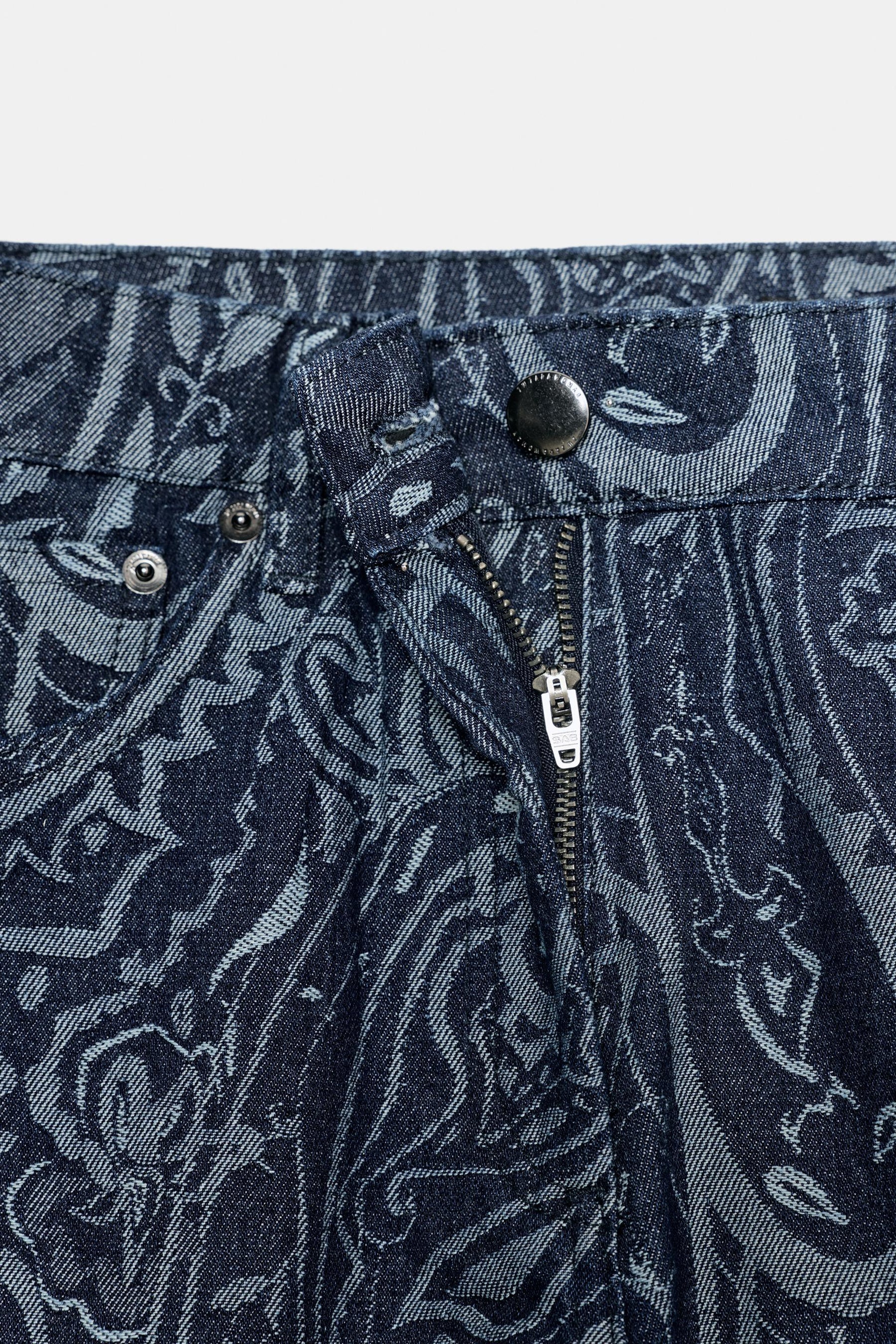 Jacquard-Denimhose