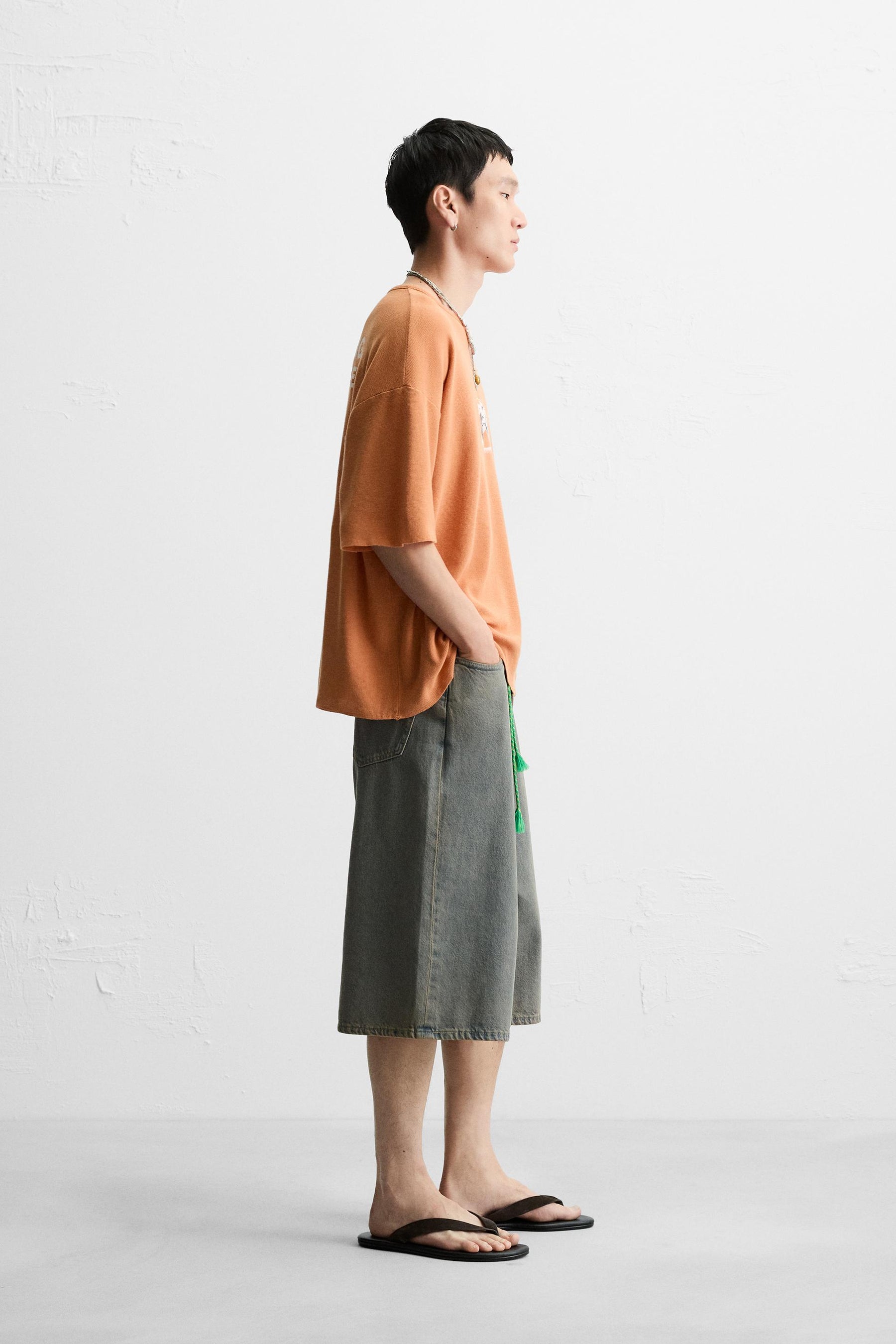 WASHED PRINTED KNIT T-SHIRT - Image 4