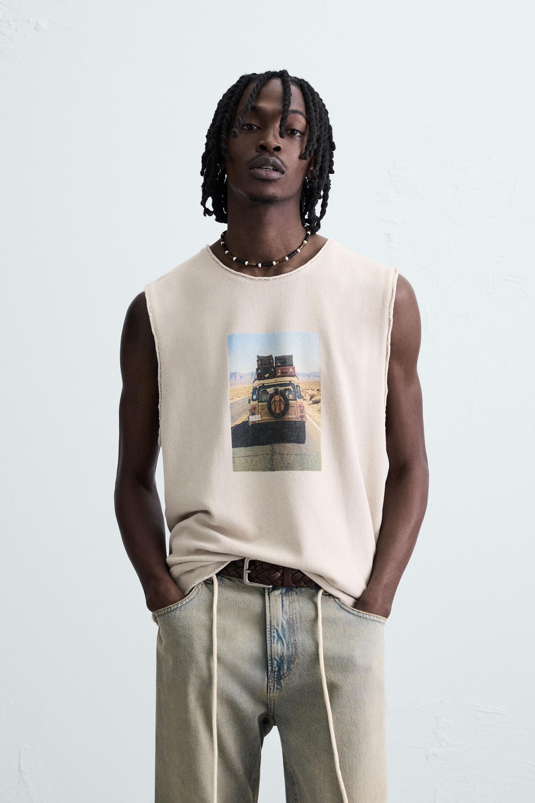 PRINTED KNIT TANK TOP - Image 2