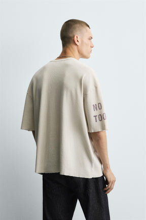 WASHED PRINTED KNIT T-SHIRT - Image 3