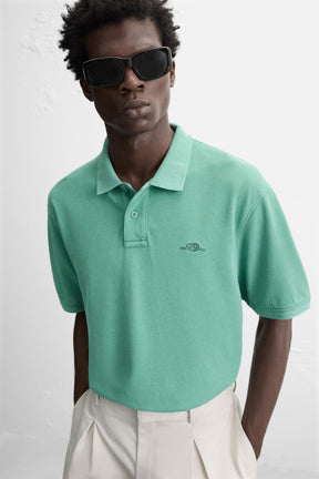 WASHED PIQUÉ POLO SHIRT - Image 6