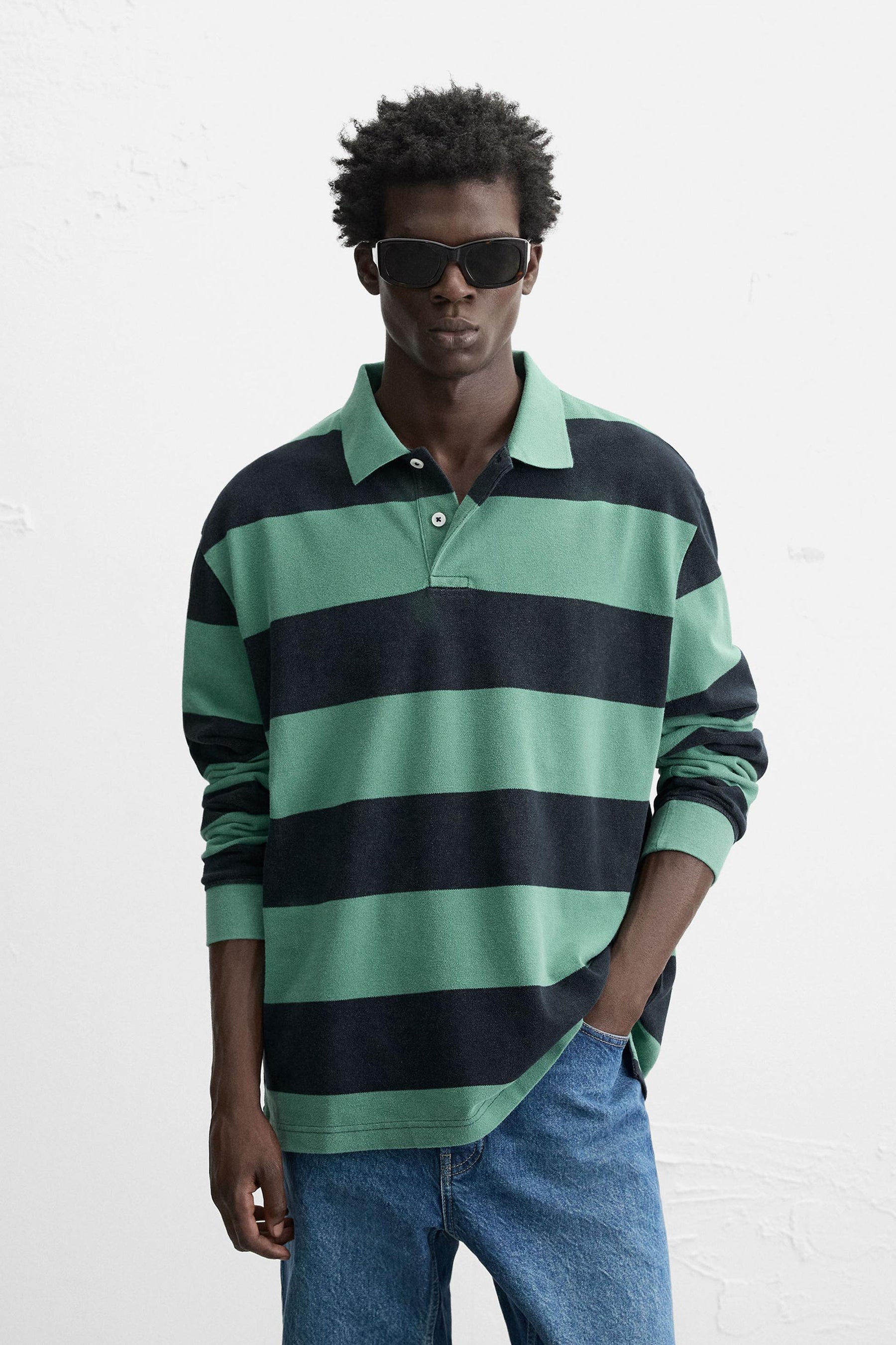 STRIPED WASHED POLO SHIRT - Image 2