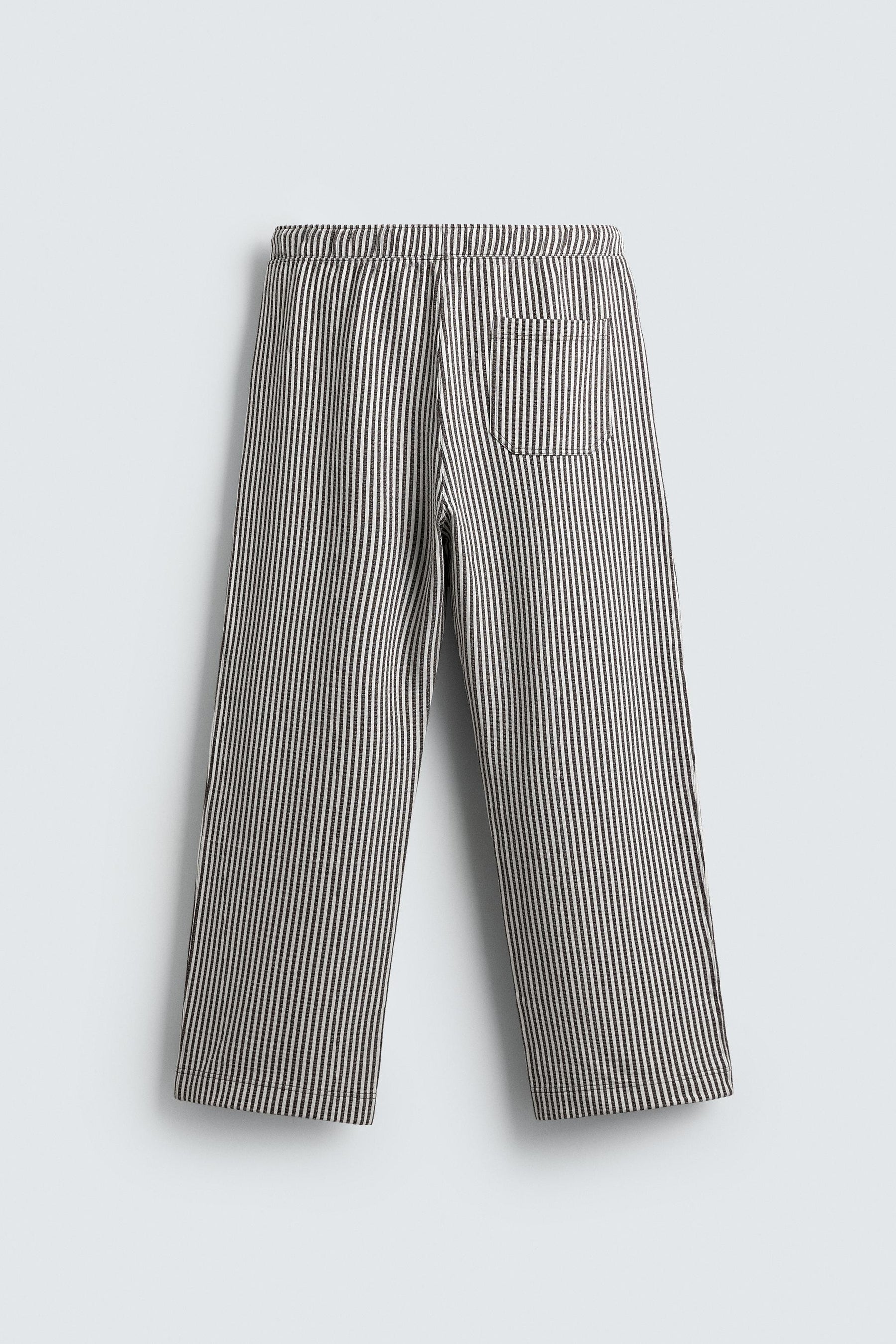 COMFORT STRIPED SEERSUCKER TROUSERS - Image 8
