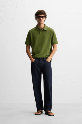 BASIC TEXTURED POLO SHIRT - Image 1