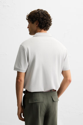 BASIC TEXTURED POLO SHIRT - Image 3