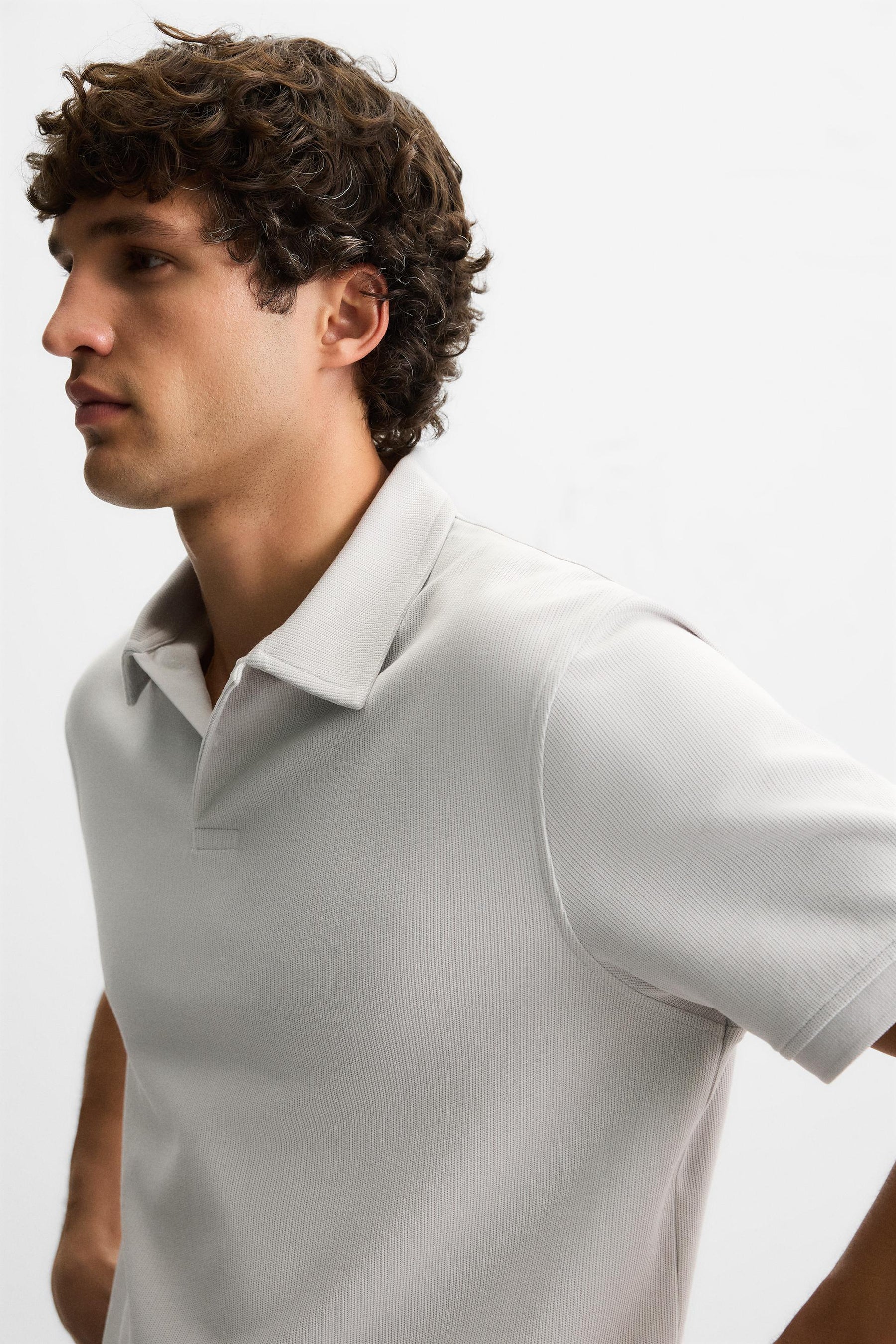 BASIC TEXTURED POLO SHIRT - Image 6