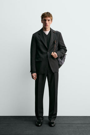 AARON LEVINE X WOOL TWILL SUIT TROUSERS - Image 1