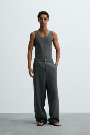 COTTON - HEMP RIBBED TANK TOP - Image 1