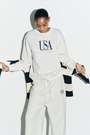 Sweatshirt aus Baumwolle mit Aufdruck