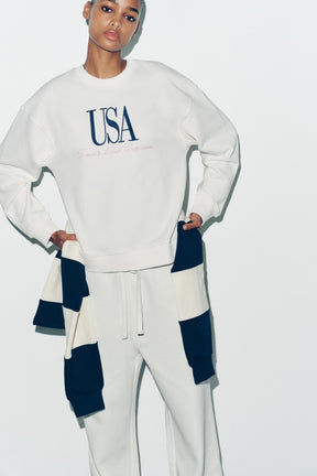 Sweatshirt aus Baumwolle mit Aufdruck