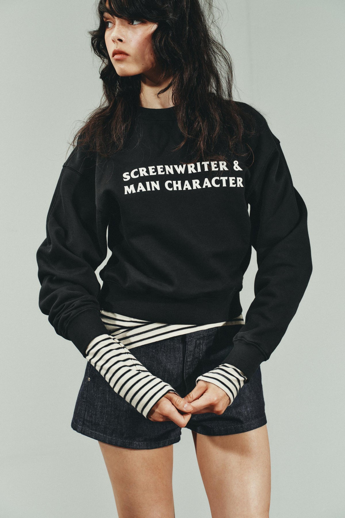 Sweatshirt mit kontrastierendem Slogan