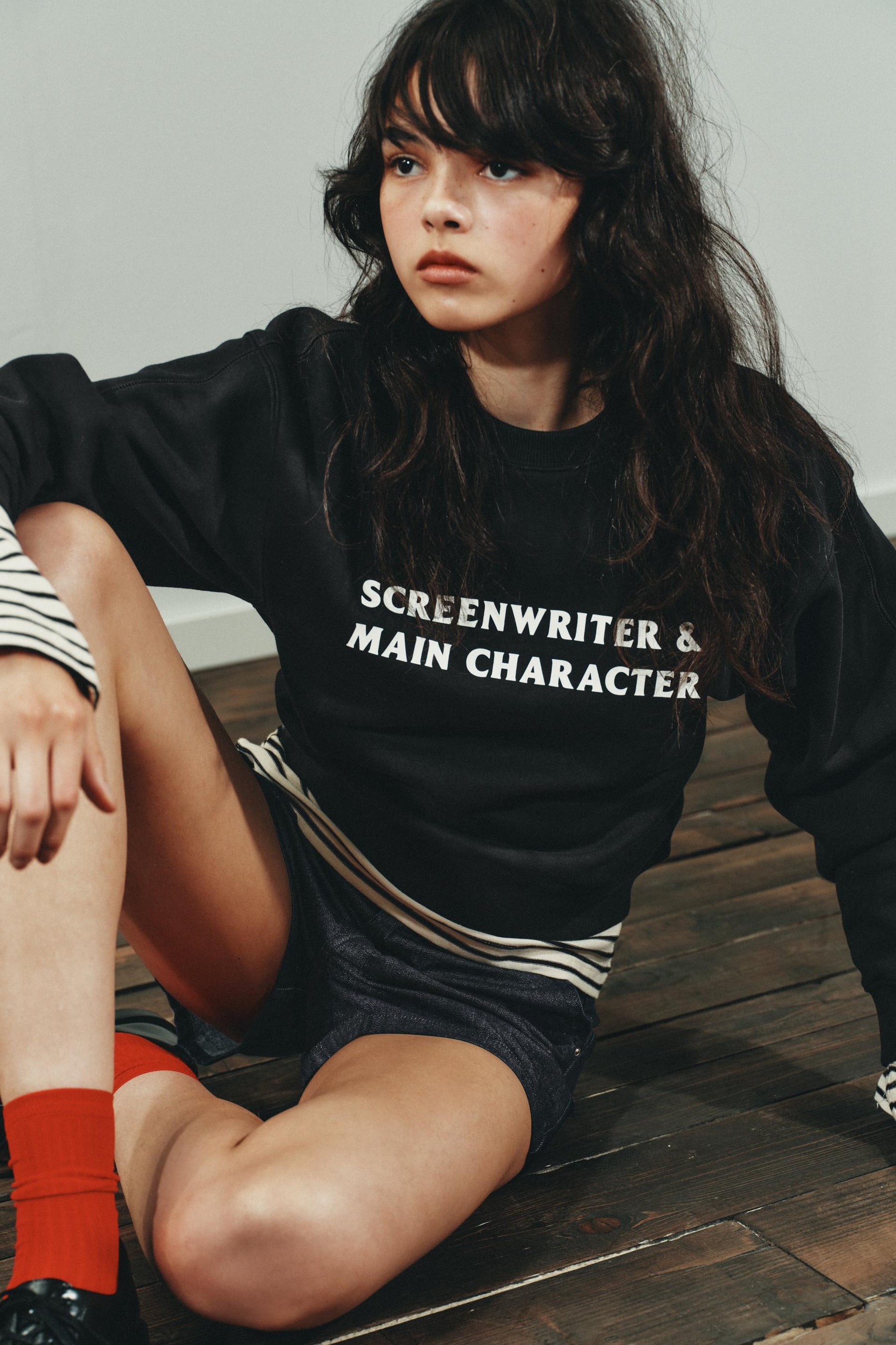 Sweatshirt mit kontrastierendem Slogan