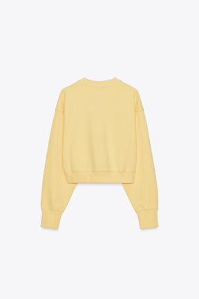 Besticktes Plüsch-Sweatshirt