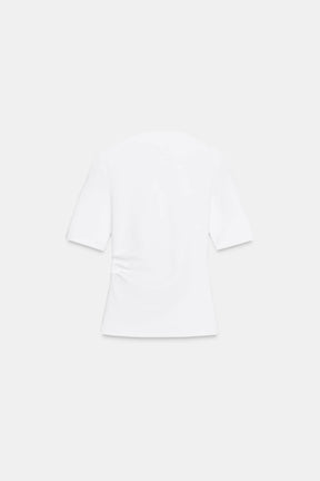 T-Shirt mit Raffung und Interlock-Design