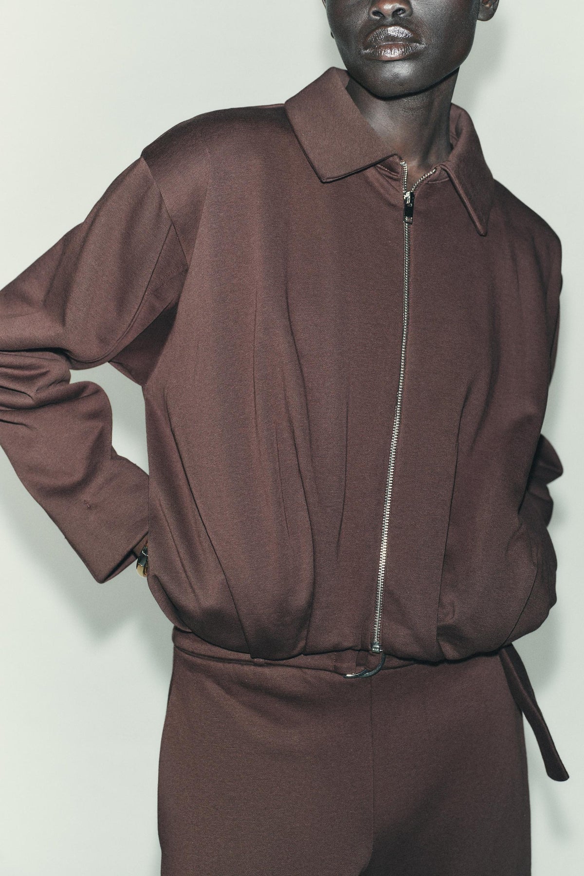 Plissierter Fleece-Bomber