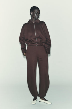 PLEATED FLEECE BOMBER JACKET - Image 1