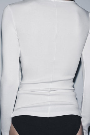 Baumwoll-T-Shirt mit V-Ausschnitt