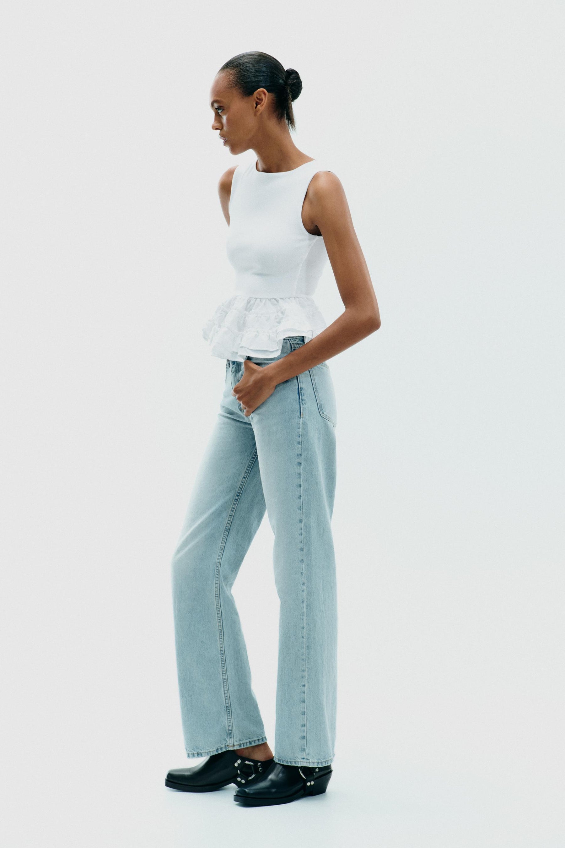 Peplum-Top mit Trägern