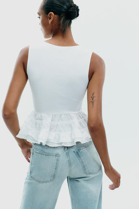 Peplum-Top mit Trägern