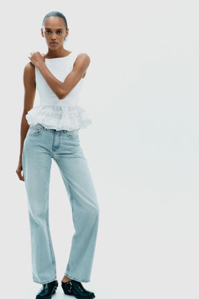 Peplum-Top mit Trägern