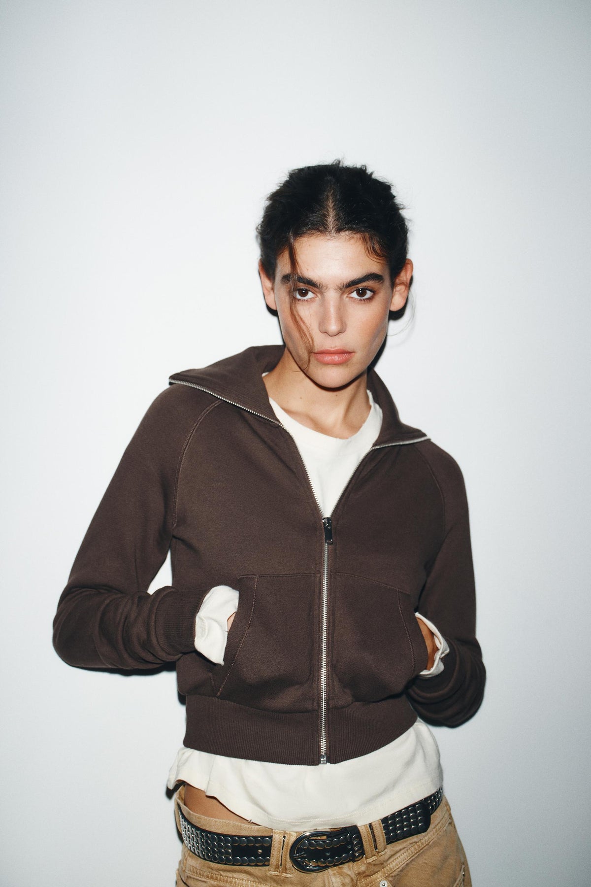 Plüschjacke mit Reißverschluss