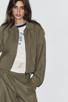 Weiche Bomberjacke mit Reißverschluss