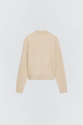 Wolljacke mit Polokragen