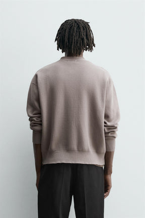 TEXTURED COTTON CARDIGAN - Image 3