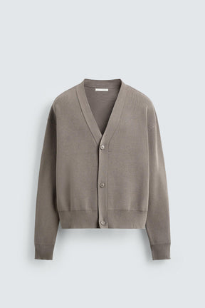 TEXTURED COTTON CARDIGAN - Image 6