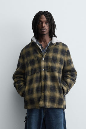 HOODED CHECK OVERSHIRT - Image 2