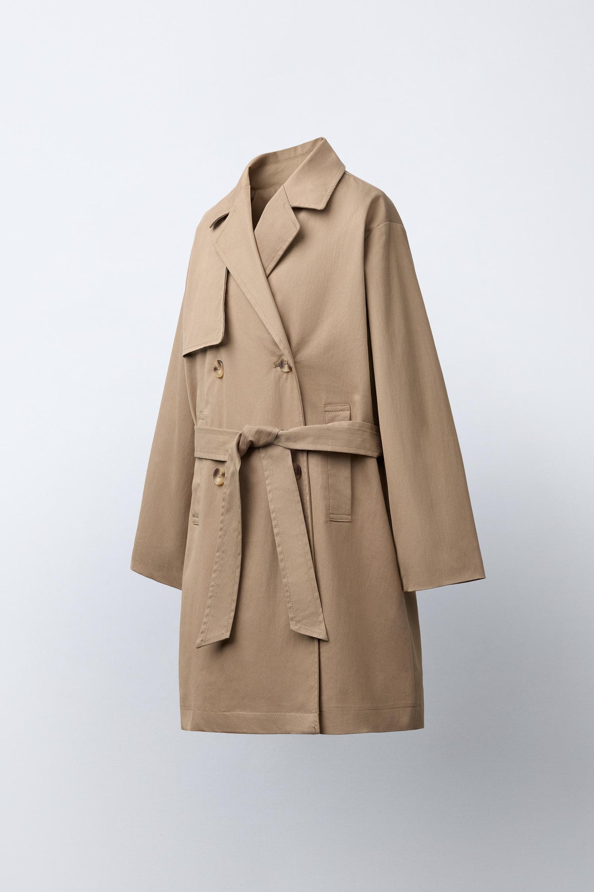 LONG TRENCH COAT WITH BELT - Image 1