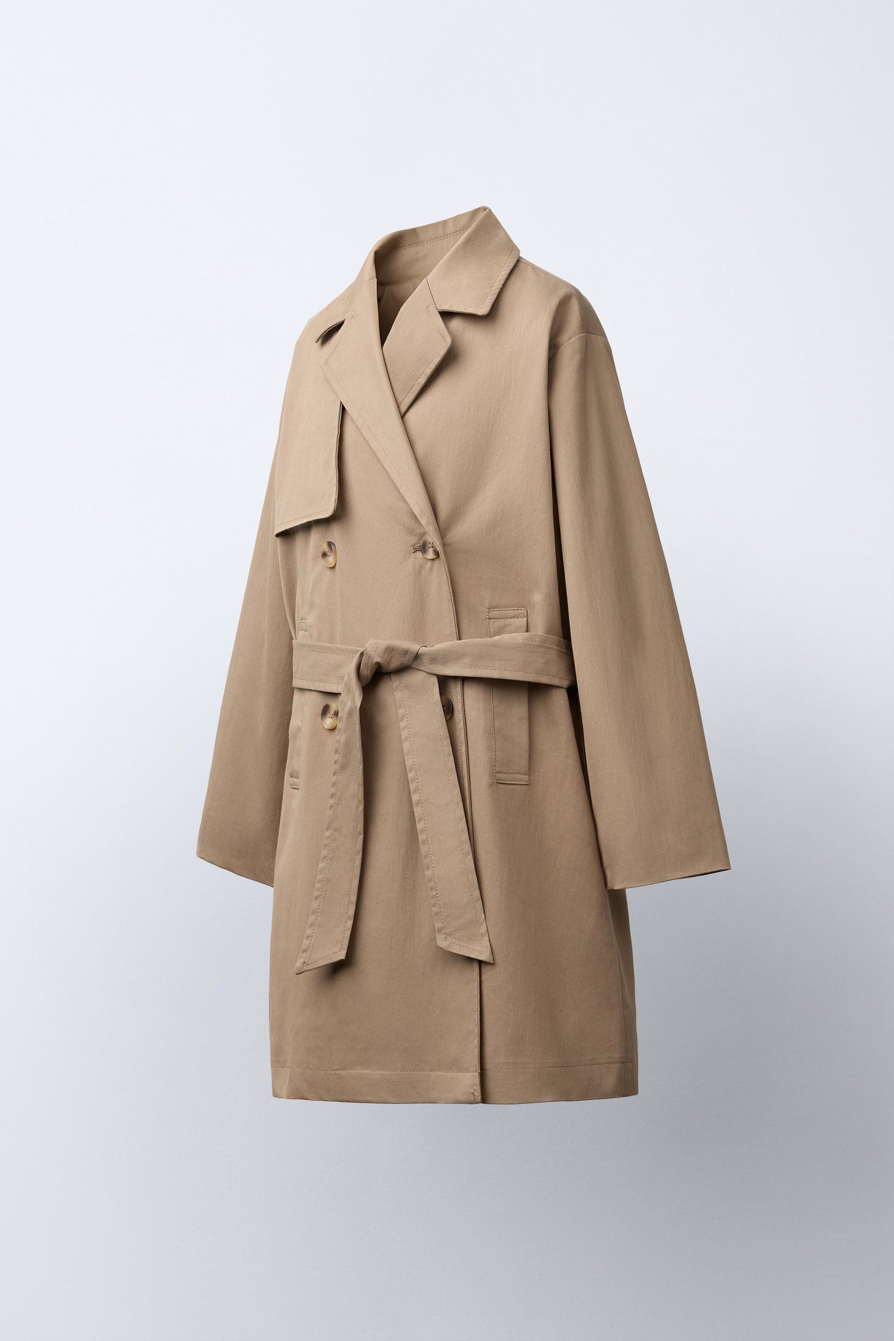 LONG TRENCH COAT WITH BELT - Image 1