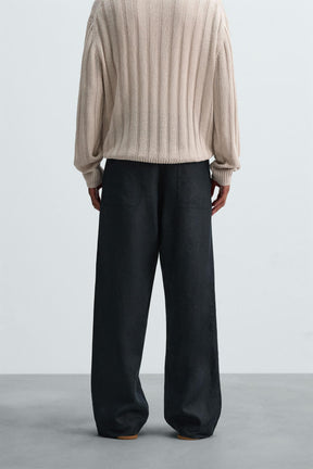 100% LINEN STRAIGHT-LEG TROUSERS - Image 3