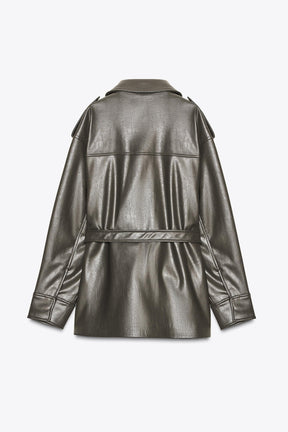 FAUX LEATHER JACKET WITH POCKETS - Image 5